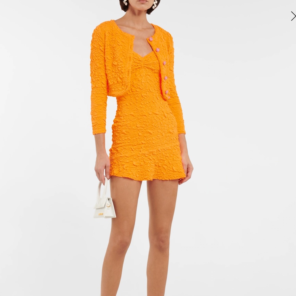 NWT LoveShackFancy Bartlett Dress Neon Tangerine in XL